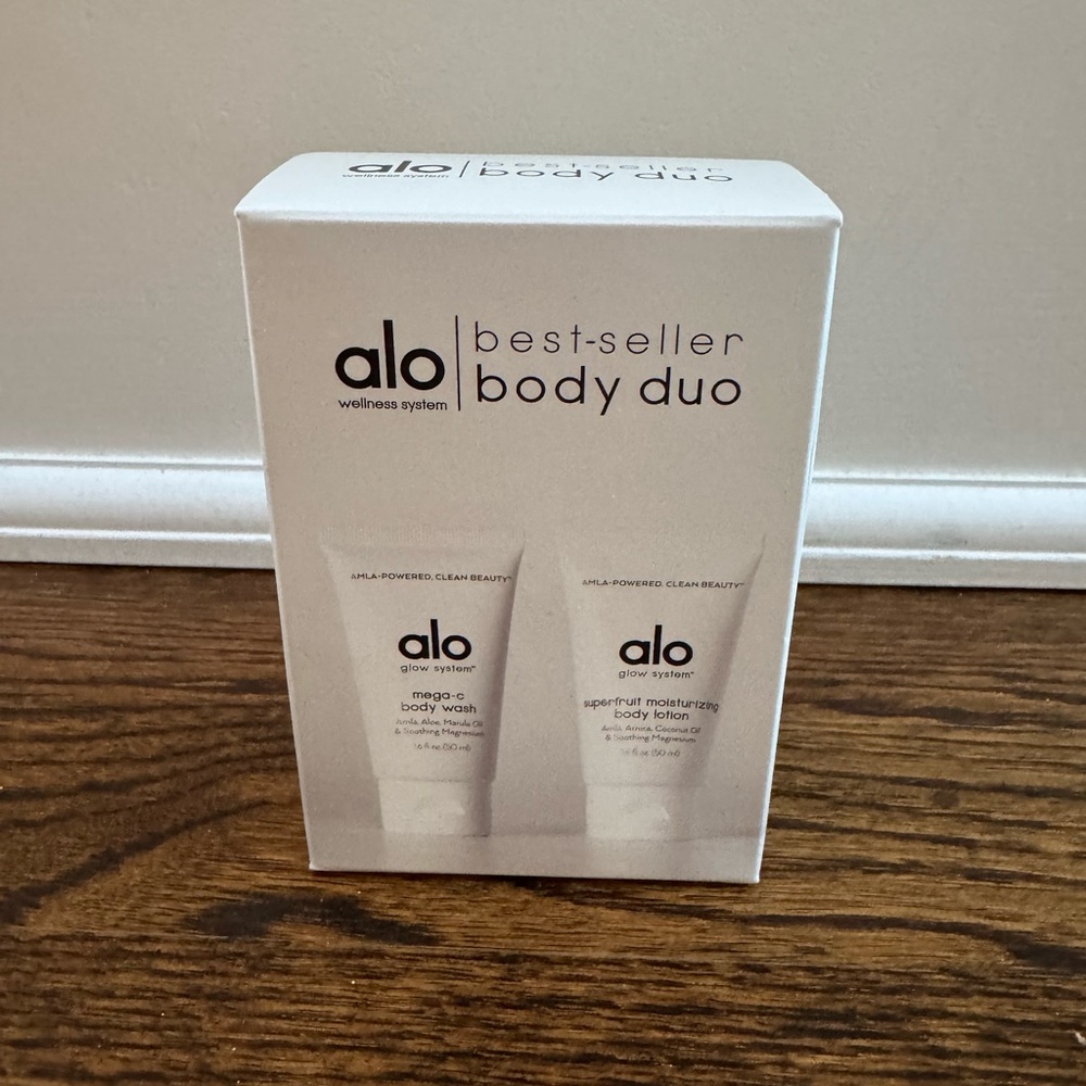 ALO yoga Glow System travel size body wash and body lotion NEW IN PACKAGE